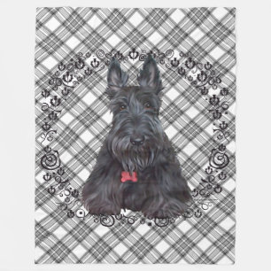 Scottie on Tartan Fleece Blanket