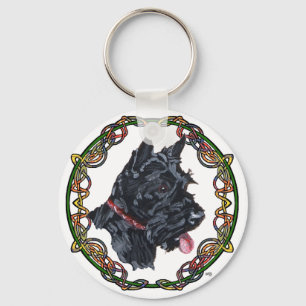Scottie Portrait Celtic Knotwork Key Ring