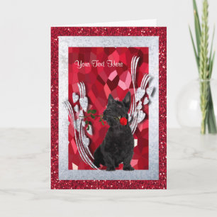 Scottie Puppy Customise It Valentine Greeting Card