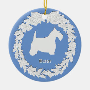 Scottie Remembrance Personalise Ceramic Tree Decoration