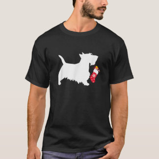 Scottie Scottish Terrier Christmas Stocking Dog T-Shirt