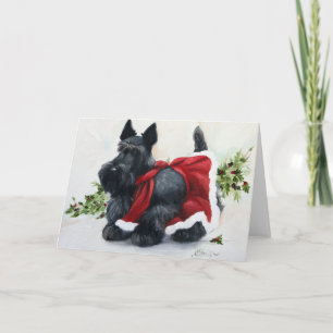 Scottie Scottish Terrier Dog Merry Christmas Holiday Card