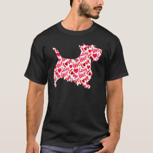 Scottie Scottish Terrier Heart Dog Valentine's Day T-Shirt