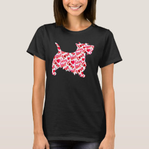 Scottie Scottish Terrier Heart Dog Valentine's Day T-Shirt