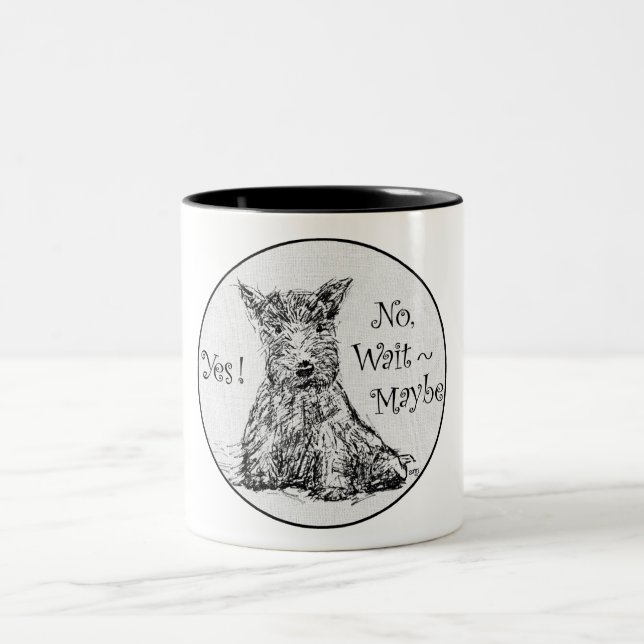 Scottie Sketch - Indecision Two-Tone Coffee Mug (Center)