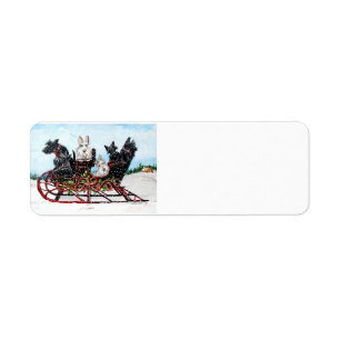 Scottie Sleigh Ride Return Address Label