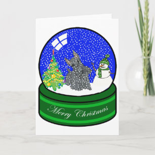 scottie snow globe holiday card