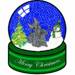 scottie snow globe photo sculpture decoration<br><div class="desc">cute holiday ornament</div>