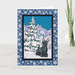 Scottie Snowy Winter Holiday Card