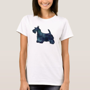 Scottie Terrier Black Watercolor Silhouette T-Shirt