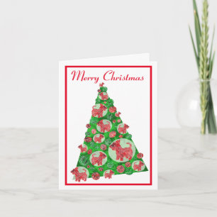 Scottie Terrier Dog Silhouette Christmas TreeWhite Card