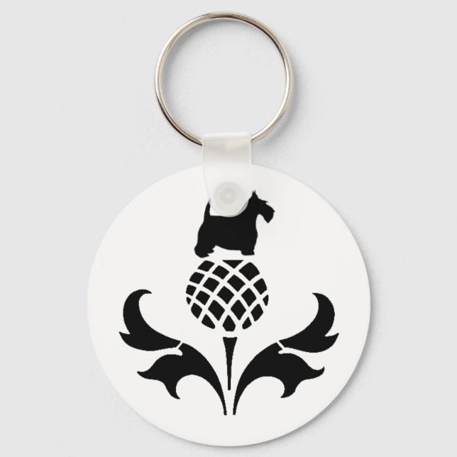 Scottie Thistle Key Ring (Front)