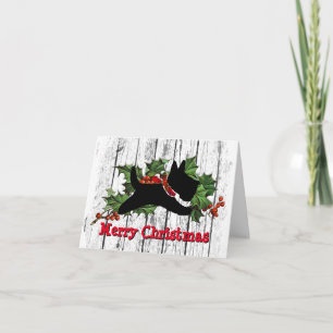 Scottie Weathered Look Personalise Holiday Card