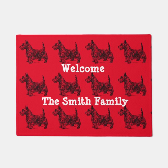 Scottie Welcome Personalise Doormat (Front)