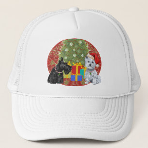 Scottie & Westie Christmas Trucker Hat
