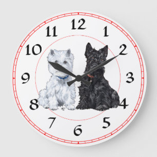 Scottie & Westie Clock