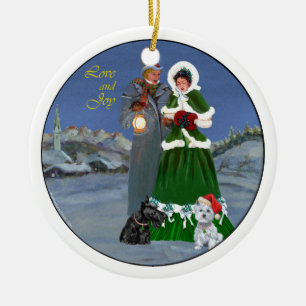 Scottie & Westie Family Ornament