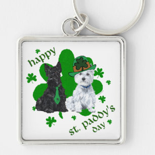 Scottie & Westie St. Paddy's Day Key Ring