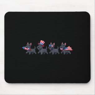 Scottierrier Aamerican Usa Flag Memorial Day 4th Mouse Pad