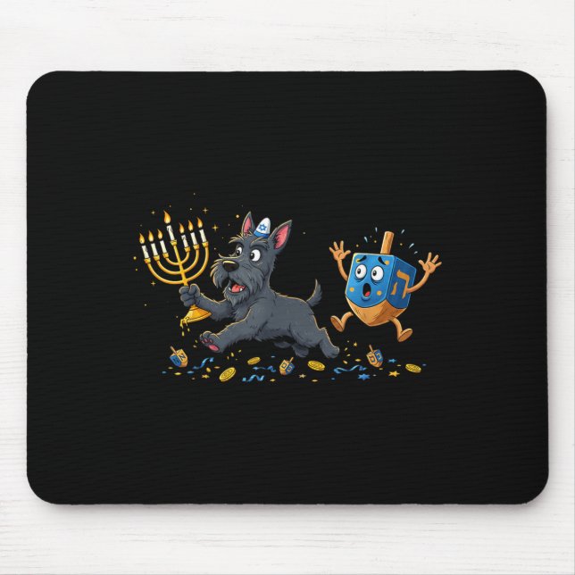 Scottierrier Dreidel Menorah Hanukkah Kids Womens  Mouse Pad (Front)