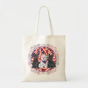 Scotties and a Westie Patriotic Tote Bag