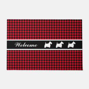 Scotties and Houndstooth Personalise Doormat