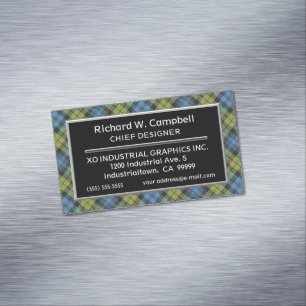 Scottish Accent Campbell Tartan Plaid Magnetic Business Card
