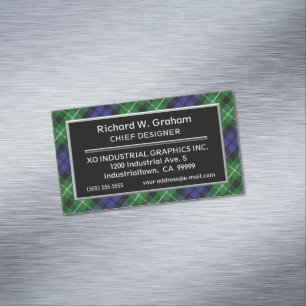 Scottish Accent Clan Graham Tartan Magnetic Business Card