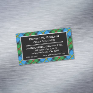 Scottish Accent Clan MacLeod of Harris Tartan Magnetic Business Card