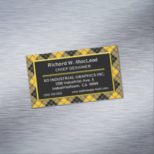 Scottish Accent Clan MacLeod Tartan Magnetic Business Card