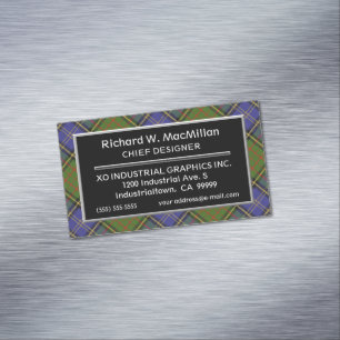 Scottish Accent Clan MacMillan Hunting Tartan Magnetic Business Card
