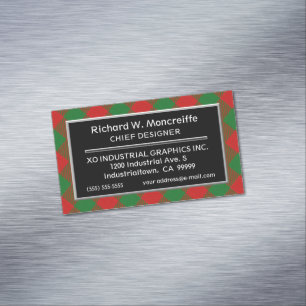 Scottish Accent Clan Moncreiffe Tartan Magnetic Business Card