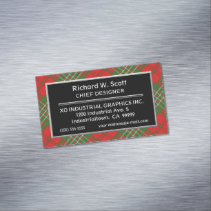 Scottish Accent Clan Scott Tartan Magnetic Business Card