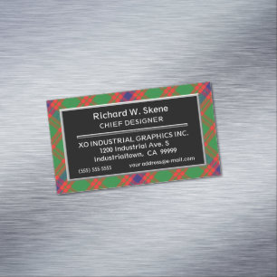 Scottish Accent Clan Skene Tartan Magnetic Business Card