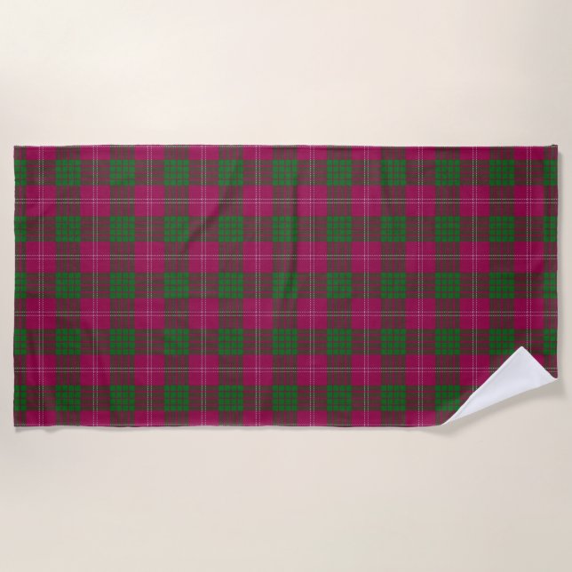 Scottish Accents Clan Crawford Tartan Beach Towel (Front)