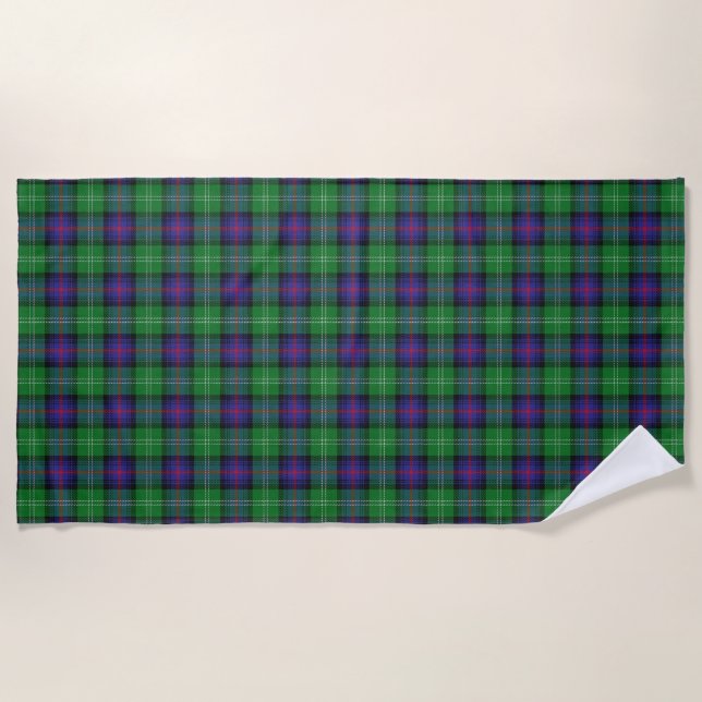 Scottish Accents Clan Sutherland Tartan Beach Towel (Front)