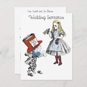 Scottish Alice in Wonderland Wedding Invitation