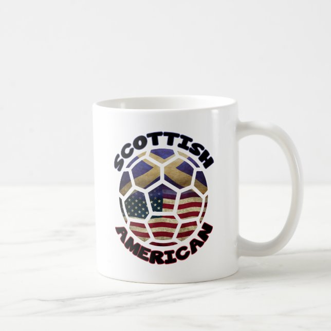 Scottish American Soccer Ball Coffee Mug (Right)
