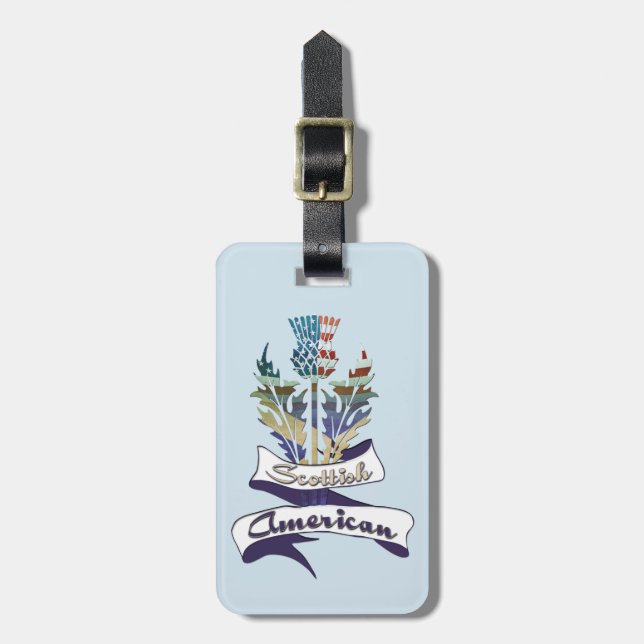 Scottish American Thistle Luggage Tag Template (Front Vertical)
