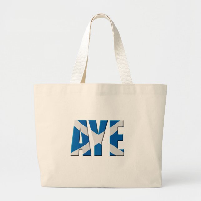 Scottish Aye Large Tote Bag (Front)