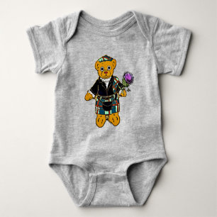 Scottish Baby Bear with thistle baby clothing Bodysuit