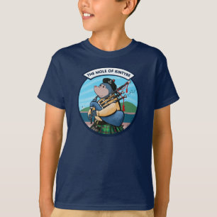 Scottish Bagpipe Playing Mole Of Kintyre Pipe Band T-Shirt