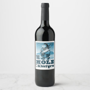 Scottish Bagpipe Playing Mole Of Kintyre Wine Label
