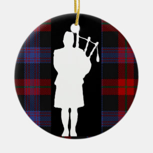 Scottish Bagpiper Ceramic Tree Decoration