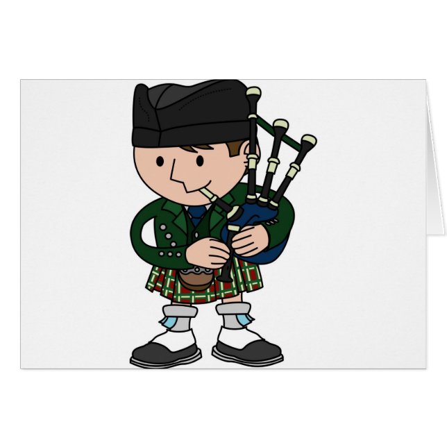 Scottish bagpiper playing bagpipes (Front Horizontal)