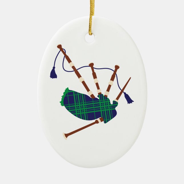 Scottish Bagpipes Ceramic Ornament (Front)