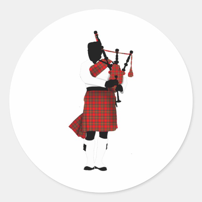 Scottish Bagpipes Classic Round Sticker (Front)