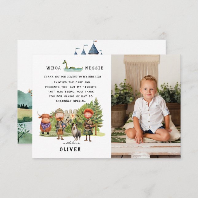 Scottish Birthday Party | Photo Thank You (Front/Back)