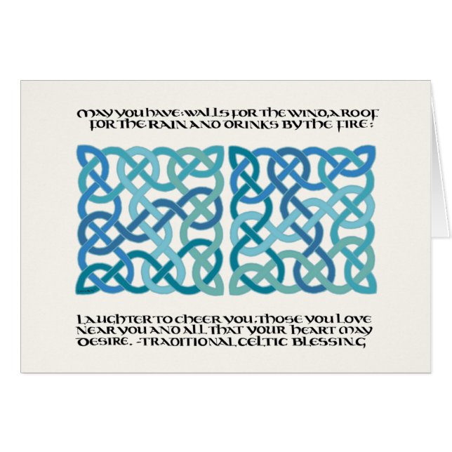 Scottish Blessing Calligraphy with Celtic Knots (Front Horizontal)