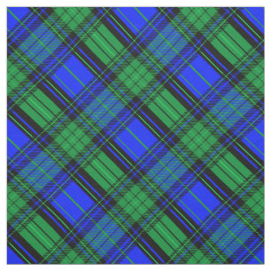 Scottish blue and green plaid,  diagonal fabric